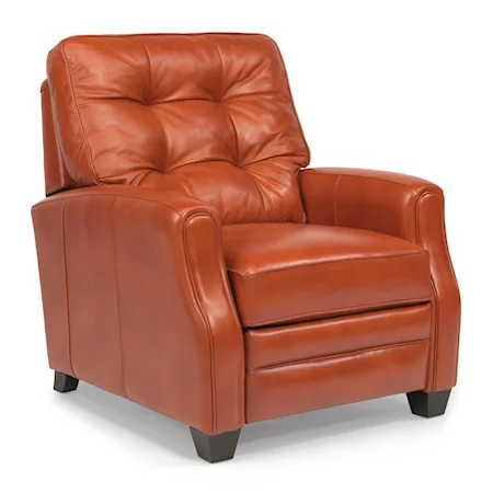 Transitional High Leg Recliner with Tufted Back